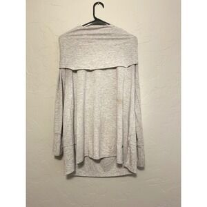 Cupto Women's Gray Long Sleeve Drape Neck Tunic Top Loungewear